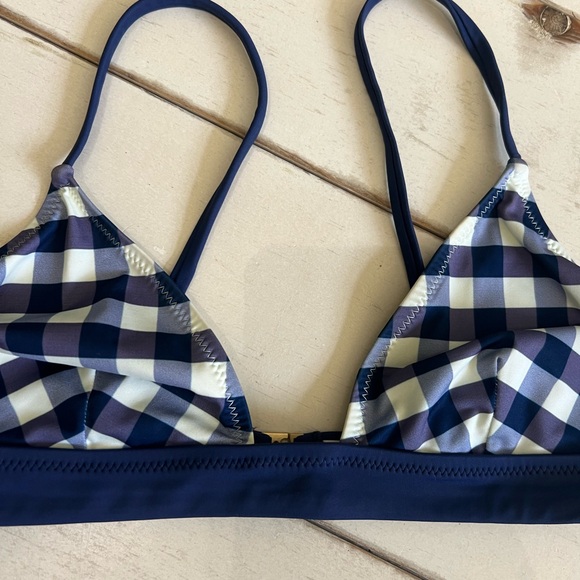 Solid & Striped The Morgan Bikini Top Navy Gingham - Picture 7 of 9
